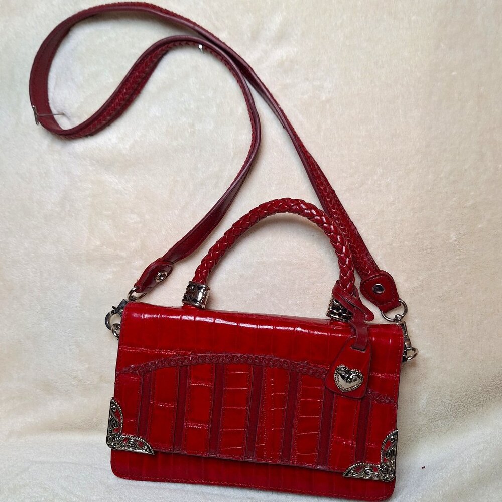 Bright Red Alligator Shoulder Purse!